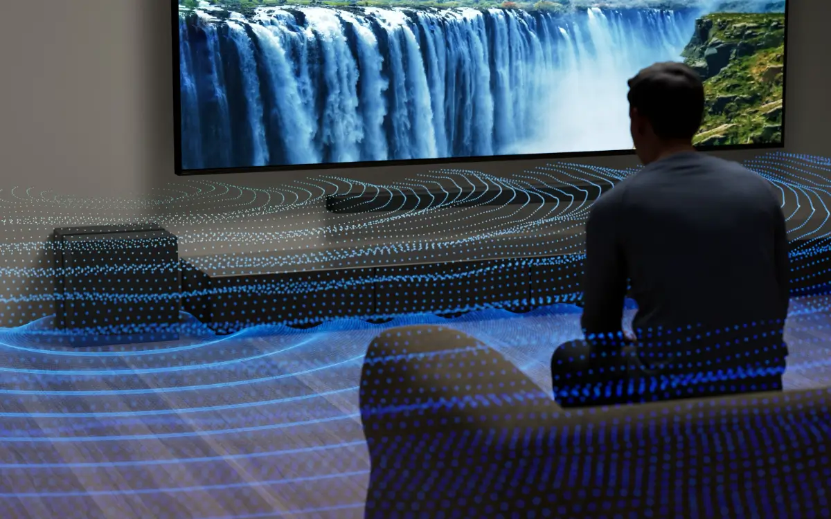 Sony Theatre Sub 9 adding deep wireless bass to a BRAVIA home theatre