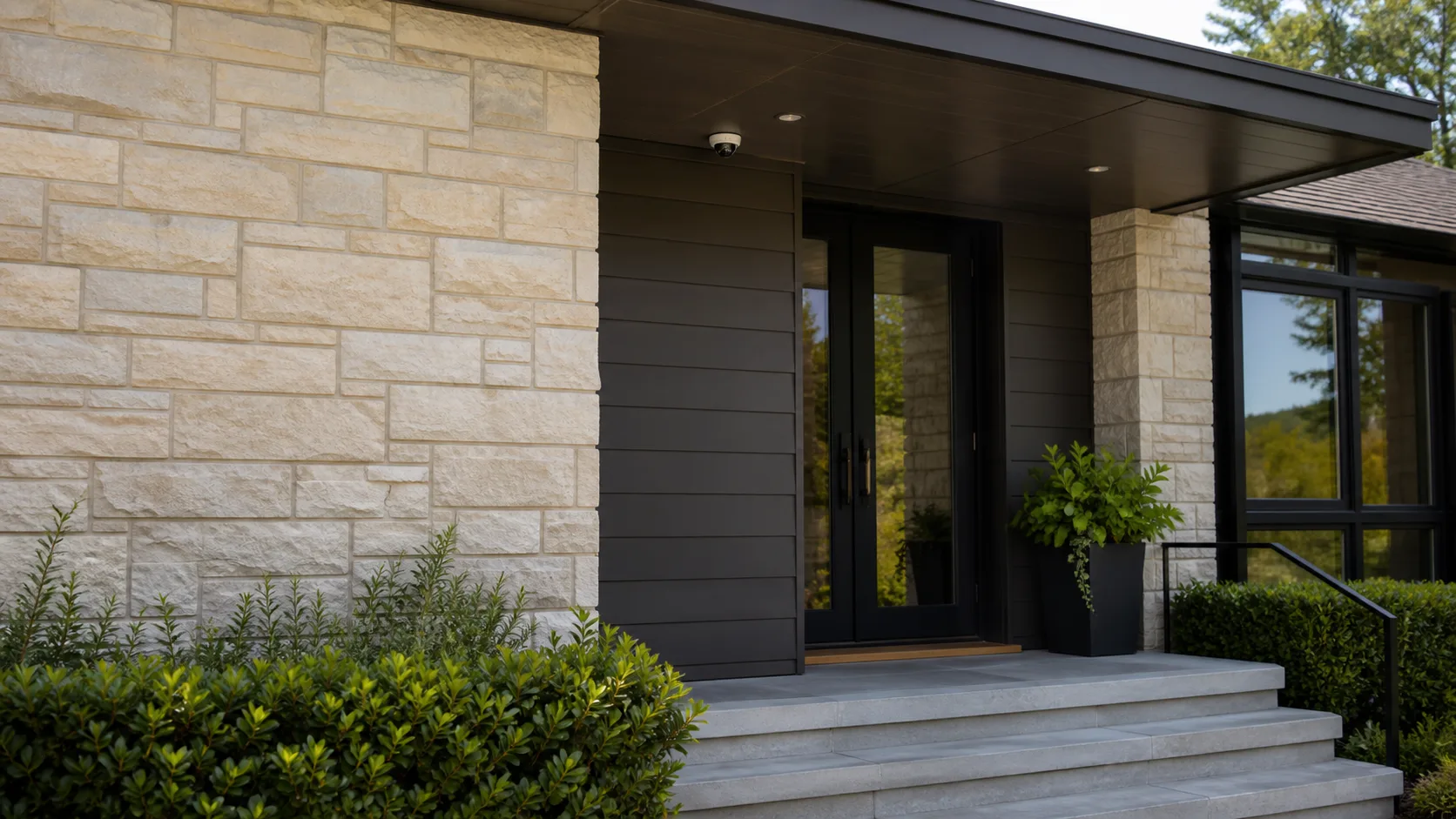 Security camera installed at a home entrance